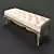 Venezia Velvet Bench: Elegant Silver Finish 3D model small image 1