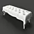 Venezia Velvet Bench: Elegant Silver Finish 3D model small image 2