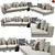 Modern White Minotti Sofa Arrangement 3D model small image 1