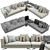 Modern White Minotti Sofa Arrangement 3D model small image 3
