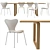 Elegant Oak Essay Table & Series 7 Chairs 3D model small image 1