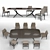 Sleek Cattelan Italia Atlantis Table & Ginevra Chair Set 3D model small image 1
