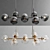 Golden Glass Chandelier 8-Light Luxury 3D model small image 1