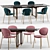 Elegant Ines Dining Chair & Berlin Table 3D model small image 1