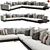 Contemporary Minotti White Sofa Set 3D model small image 1