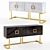 Modern Lacquer Sideboard with Gold Trim 3D model small image 1