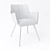 Modern Leather Chair with Metal Straight Legs 3D model small image 2