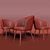 Modern Wooden Leg Armchair 3D model small image 3