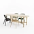 Cane Chair & Arch Table: Elegant Cane and Y Base Appeal 3D model small image 2