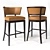 Elegant Rodin Bar Stools 3D model small image 1