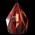 Geometric Stained Glass Pendant: "Fantasy" in Green and Red 3D model small image 3