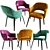 Elegant Woodleg Armchairs by Eero Saarinen 3D model small image 3