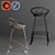 Rolf Metal Bar Stool Chair: Modern Iron Steel Frame 3D model small image 2