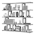 Elegant Dalida Bookshelf 3D model small image 3