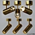 Nordic Gold Pendant Chandelier 3D model small image 1