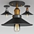 Vintage Flush Mount Ceiling Light 3D model small image 1