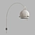 Modern White Gepo Arc Wall Lamp 3D model small image 1