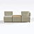 Malta 2-Seater Sofa: Stylish and Compact 3D model small image 2