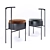 Elegant TIA Chairs: Grey & Orange Leather 3D model small image 2