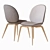 Beetle Chair: Wood Base Elegance 3D model small image 1