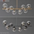 DNA 8 Glass Brass Chandelier 3D model small image 1