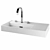 Sleek Porcelain Sink with SSS Finish 3D model small image 1