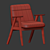 PMP Petrol Lounge Chair 3D model small image 2