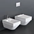 Duravit Vero Air WC & Bidet: Wall-hung Ceramic Set 3D model small image 1