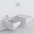 Duravit Vero Air WC & Bidet: Wall-hung Ceramic Set 3D model small image 3