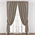 Elegant Drapery Panel Set 3D model small image 1