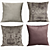 Luxury Velvet Oushak Cushions in FogWine 3D model small image 2