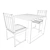 Modern Square Table and Chairs Set 3D model small image 3