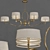 Elegant Gold Leaf Chandelier 3D model small image 1