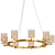 Elegant Flute Chandelier: Polished Gold 3D model small image 1