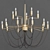 Elegant Brass Chandelier 3D model small image 1