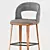 Modern Velvet Bar Stool 3D model small image 2