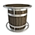 Rustic Wood Barrel Bar Table 3D model small image 1