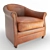 Antique Vintage Leather Armchair 3D model small image 1