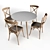 Sleek Daw Table and Silea Chairs Set 3D model small image 1