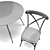 Sleek Daw Table and Silea Chairs Set 3D model small image 3