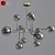 Elegant 12-Light Mid-Century Chandelier 3D model small image 1