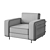 Silver Softline Armchair: Elegant and Comfortable 3D model small image 3