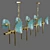 Turquoise Lily Glass Pendant 3D model small image 1