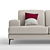 Elegant British Sofa: 2550mm Width, 780mm Height, 950mm Depth 3D model small image 3