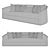 Modern 2-Seater Sofa: 2600mm length, 920mm width, 745mm height 3D model small image 2