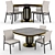 Elegant Cattelan Italia Chair & Ceramic Table 3D model small image 1