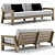 Luxury Teak Outdoor Sofa 3D model small image 1