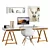 Scandinavian Desk Set: Complete Workstation 3D model small image 4