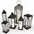 Elegant Metallic Lantern Set - 3D Terrace Decor 3D model small image 1