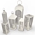 Elegant Metallic Lantern Set - 3D Terrace Decor 3D model small image 2